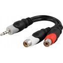 Deltaco AA-6 garso kabelis 3.5mm 2 x RCA Juoda, Pilka, Raudona Deltaco AA-6 garso kabelis 3.5mm 2 x RCA Juoda, Pilka, Raudona