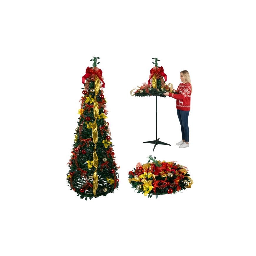 Artificial Christmas Tree Ruhhy 180 cm with Decorations and Stand