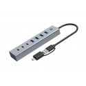Conceptronic HUBBIES20GP 7-Port USB 3.0 Hub with Power Adapter, 5Gbps, USB-C x 3, USB-A x 4 Conceptronic HUBBIES20GP 7-Port USB 3.0 Hub with Power Adapter, 5Gbps, USB-C x 3, USB-A x 4
