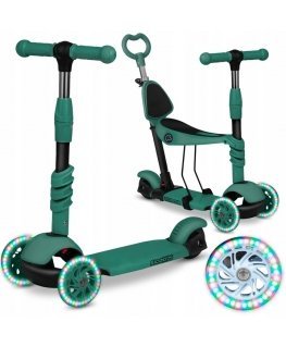 Детский самокат Triratis балансиновый, светящийся в темноте, Ricokids Glow - бирюзового цвета
