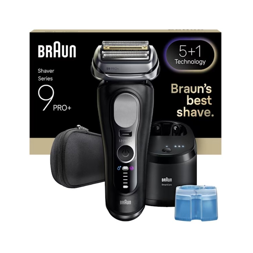 Braun Series 9 Pro+ 9660CC Teräverkollinen parranajokone Trimmeri musta, Hopea