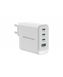 Conceptronic ALTHEA22W100 mobiililaitteen laturi Universaali Valkoinen AC Pikalataus Sisätila