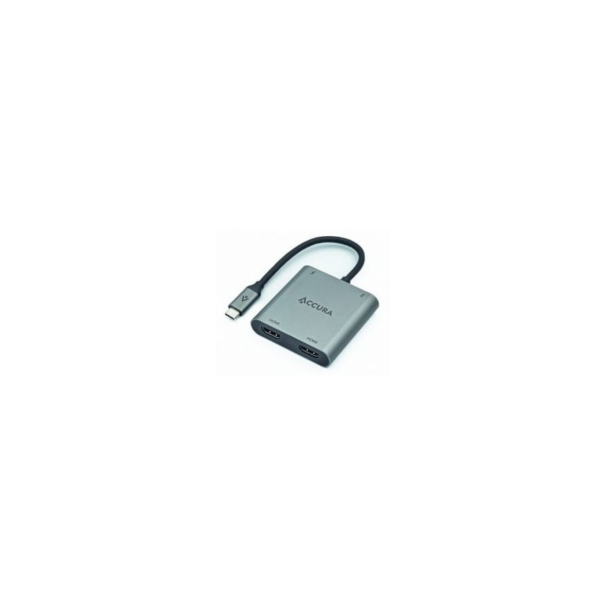Accura USB-C Konverteris | 1x USB-C PD 100W | 2x HDMI 4K@60Hz – 2