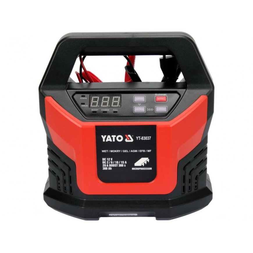 Yato YT-83037 akulaadija sõidukile 12 V Must, Punane – 2