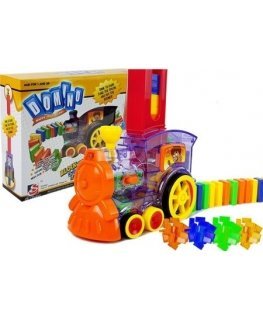Lean Toys LED Locomotive Domino Assembling Train Battery-operated Blocks Puzzle
