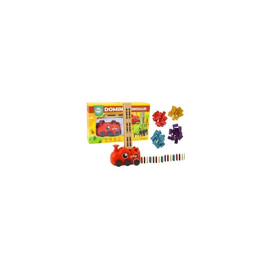 Lean Toys Lokomotyva LED Domino Rinkimo Traukinys Blokeliai Dėlionė su Baterijomis – 2