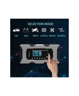Qoltec Inteliģents mikroprocesoru lādētājs 12V 6A | Taisngrieža funkcija akumulatoru AGM GEL LiFePO4 remontam | LCD