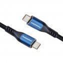 Кабель USB-C «PremiumCord» (USB 3.2 GEN 2x2, 5A, 100W, 20Gbit/s) 1,5 м, хлопковый плетеный Кабель USB-C «PremiumCord» (USB 3.2 GEN 2x2, 5A, 100W, 20Gbit/s) 1,5 м, хлопковый плетеный
