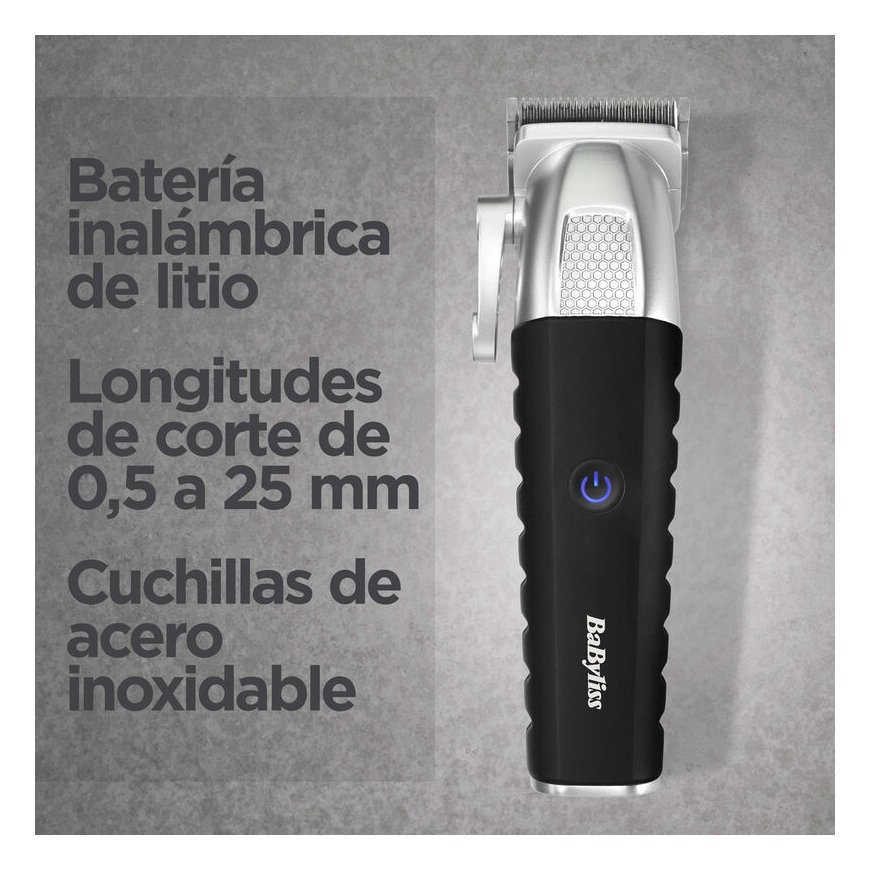 BaByliss E812E bārdas/matu trimmeris Melns, Nerūsējošs tērauds 8 Litija jons – 2