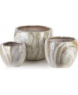 Mondex Since 1986 NEVA MARBLE Set of 3 Ceramic Covers 37x37x47/30x30x43/24x24x40cm
