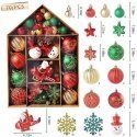 Set of Christmas ornaments in various sizes, 70 pieces.