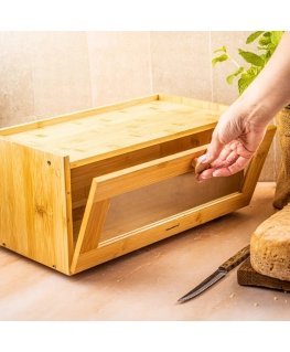 Wooden bread box with window 40×24.5×19 cm KLAUSBERG KB-7924