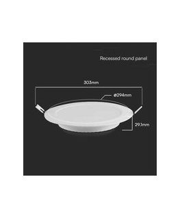 24W įleidžiama LED panelė, balta, 6500K, SAMSUNG LED lustas