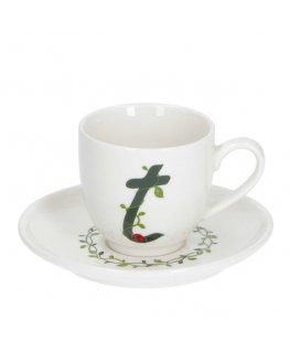 LA PORCELLANA BIANCA SOLOTUA tass ja taldrik 90 ml, T muster