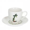 THE WHITE PORCELAIN SOLOTUA Cup and Saucer 90 ml, T Pattern