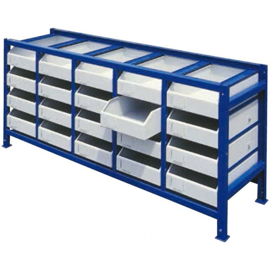 MEVA Drawer Workshop Shelf for Parts and Tools with Containers SET of 21 pcs.