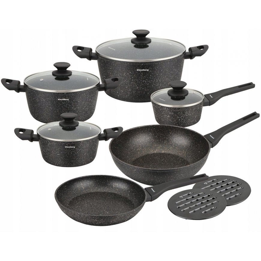 12-PIECE NON-STICK MARBLE COOKWARE SET KLAUSBERG KB-7659
