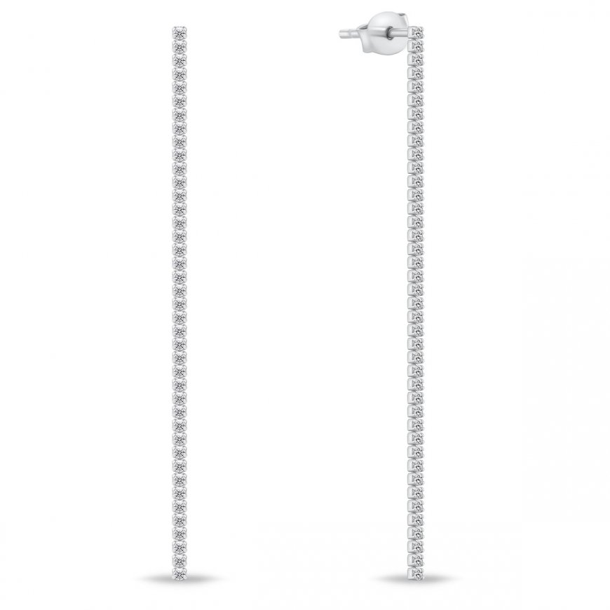 Brilio Silver Brilio Silver Long Sparkling Silver Earrings EA994W