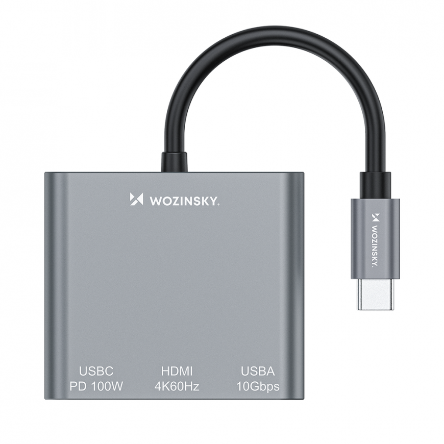 Hub Wozinsky WHCH-01 USB-C PD 100W HDMI 4K@30Hz USB-A 10Gbps - g – 3