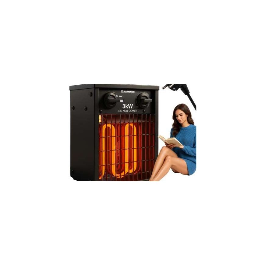 Kaminer Elektriskais sildītājs Kaminer 3000W, IPX4