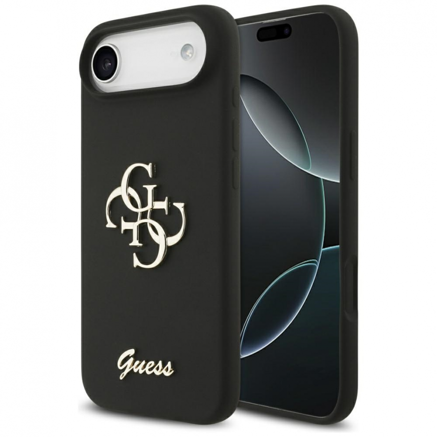 Guess Silicone Big 4G Script case for iPhone Air black