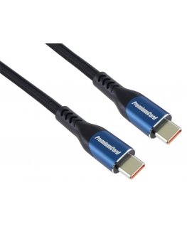 „PremiumCord“ USB-C-kaapeli (USB 3.2 GEN 2x2, 5A, 100W, 20Gbit/s) 0,5 m, puuvillakudottu