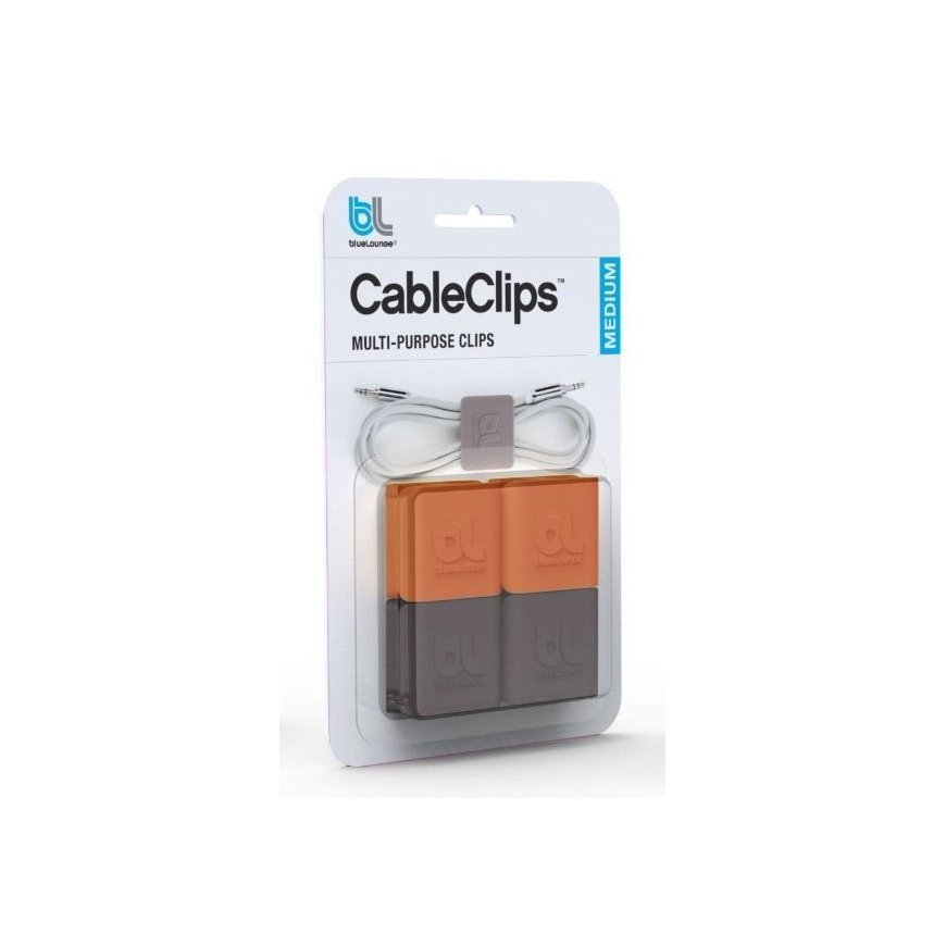 Bluelounge CableClip кабельный зажим Серый, Оранжевый 4 шт – 2