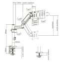 Gembird MA-DA1P-01 monitoriaus laikiklis arba stovas 81,3 cm (32") Stalas Juoda