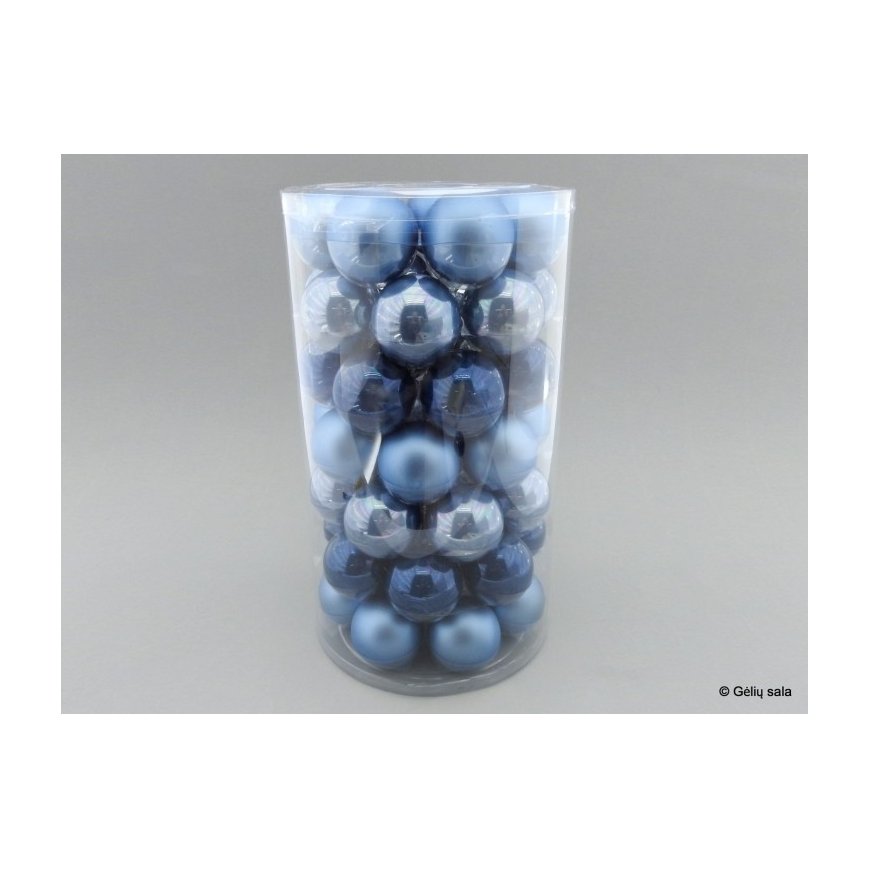 Siniset joulukoristeet lasiset Ø 8 cm, 16 kpl, siniset – 2