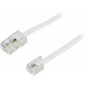 Deltaco DEL-1701 telephone cable 1 m White Deltaco DEL-1701 telephone cable 1 m White