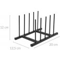 Namų stiliaus kolekcija Puodo dangčio ir lėkščių laikiklis metalinis juodas 19,5x12,5x12 cm