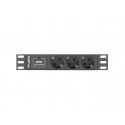 Lanberg PDU-03F-0200-BK power distribution unit (PDU) 3 AC outlet(s) 1U Black