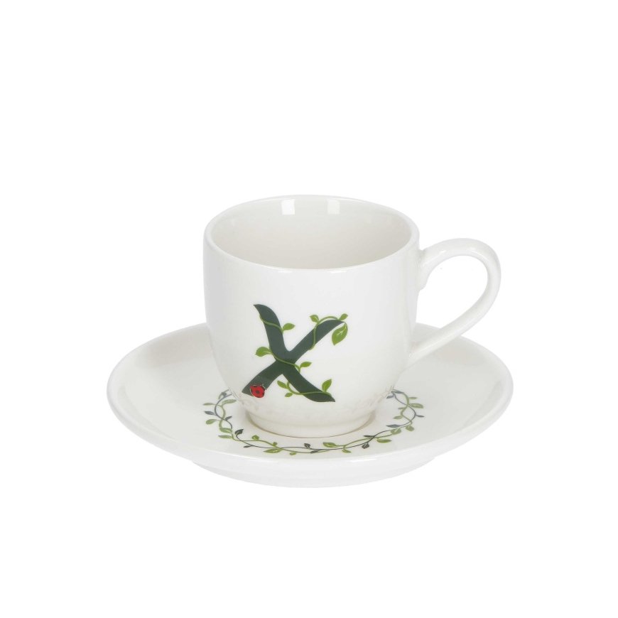 WHITE PORCELAIN SOLOTUA Cup and Saucer 90 ml, model X