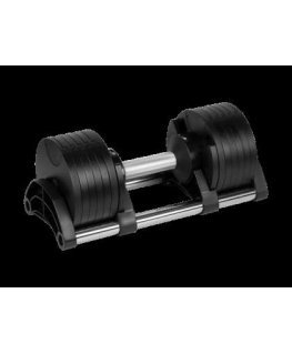 Regulējams dzelzs hantelis 24 kg, solis pa 2 kg, REBEL ACTIVE