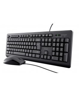 Trust Primo näppäimistö Sisältää hiiren Universaali USB QWERTY Englanti (US) musta