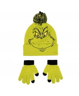 Ceļojumu cerda "The Grinch" cepure un cimdi komplekts