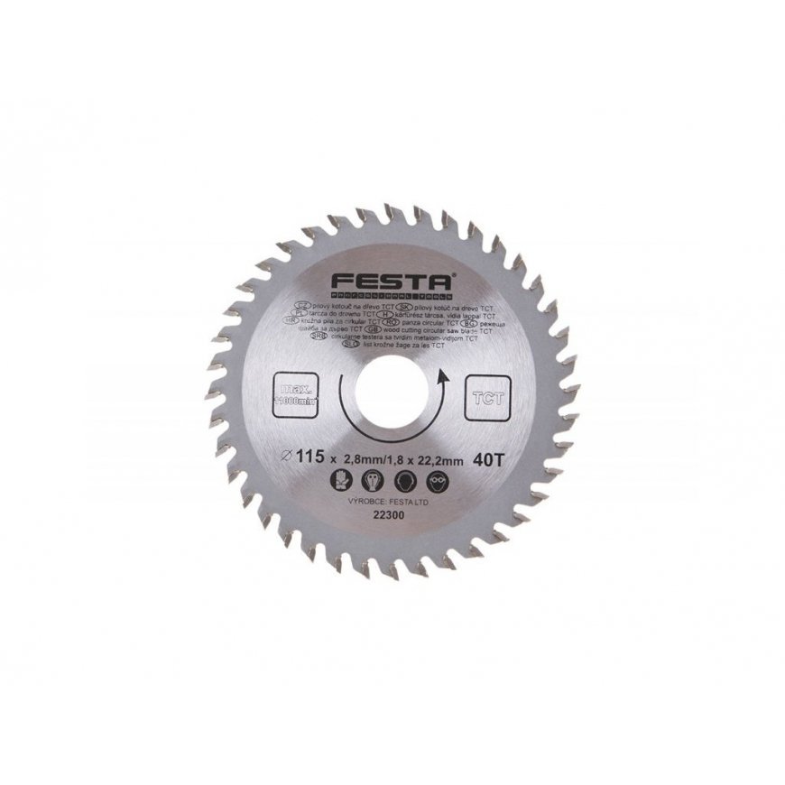 Festa koka zāģa asmens TCT, O 190 x 3,2 x 30 mm, 40 zobi