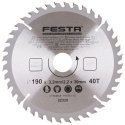 Festa puidusaag lõikeplaat TCT, Ø 190 x 3,2 x 30 mm, 40 tera