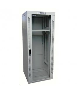 LEXI-Net 19" lattiakaappi 37U 600x800 irrotettava, ilmastointiyksikkö, termostaatti, pyörät, 600kg, lasi, harmaa