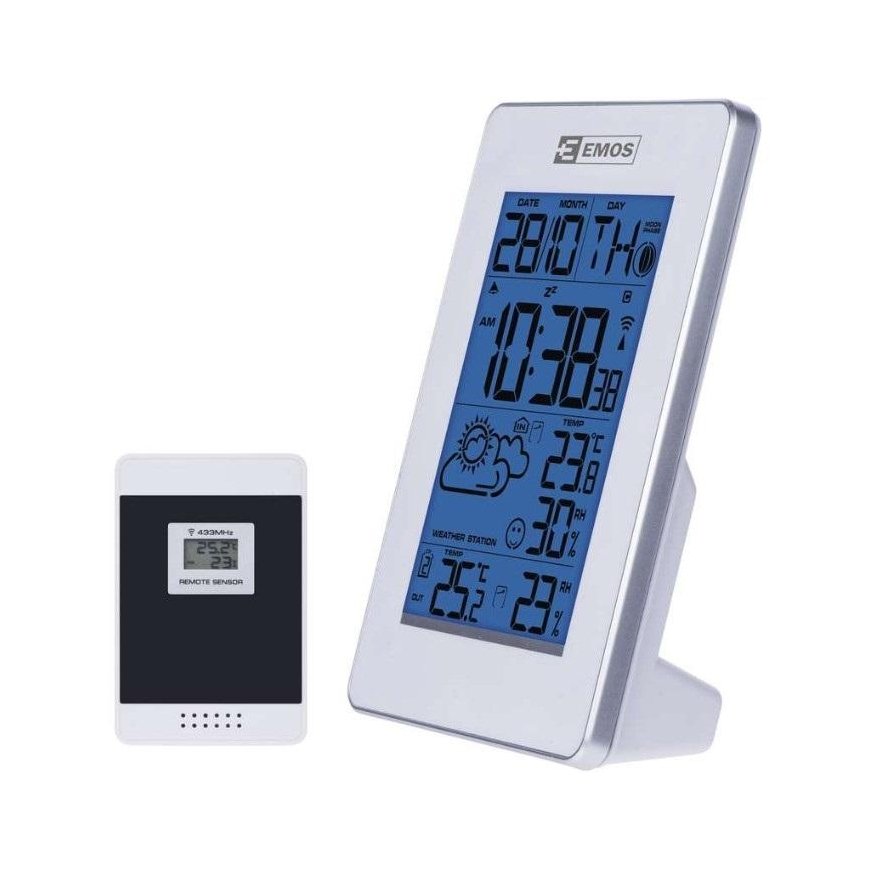 Emos Wireless Weather Station with Outdoor Sensor, Black