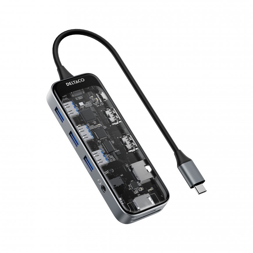 Deltaco USBC-HDMI30 interfeisa centrmezgls USB Veids-C