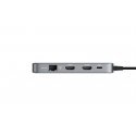 Deltaco Läpinäkyvä USB-C-telakointiasema 3xUSB-A / SD & microSD / RJ45 / 2x HDMI / 3.5 mm Deltaco Läpinäkyvä USB-C-telakointiasema 3xUSB-A / SD & microSD / RJ45 / 2x HDMI / 3.5 mm