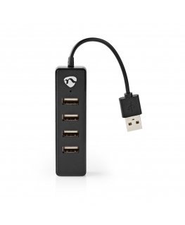 Nedis UHUBU2420BK interface hub USB 2.0 480 Mbit/s Black