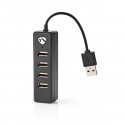 Nedis UHUBU2420BK interface hub USB 2.0 480 Mbit/s Black Nedis UHUBU2420BK interface hub USB 2.0 480 Mbit/s Black