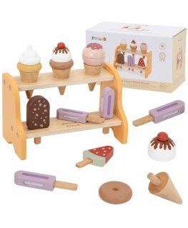 Viga Toys Puitine jäätise komplekt lastele, VIGA