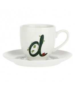 WHITE PORCELAIN SOLOTUA Cup and Saucer 90 ml, Design D