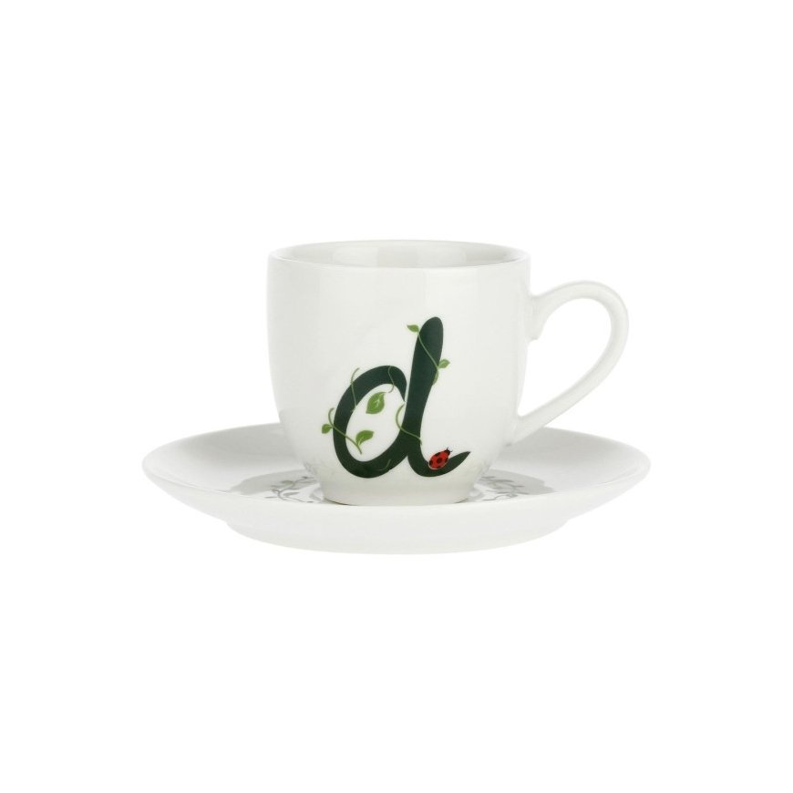 WHITE PORCELAIN SOLOTUA Cup and Saucer 90 ml, Design D