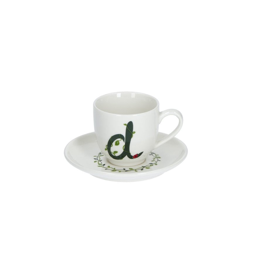 WHITE PORCELAIN SOLOTUA Cup and Saucer 90 ml, Design D – 2