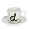 LA PORCELLANA BIANCA SOLOTUA Mukikuppi ja lautanen 90 ml, Design D LA PORCELLANA BIANCA SOLOTUA Mukikuppi ja lautanen 90 ml, Design D