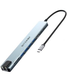 Accura USB-C 6w1 | 1x USB-C PD 100W | 1x USB 3.0 | 2x USB 2.0 | 1x HDMI | 1x USB-C